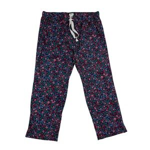 J.Crew Women’s Floral Pajama Pants Large 100% Cotton Lounge Sleep Drawstring